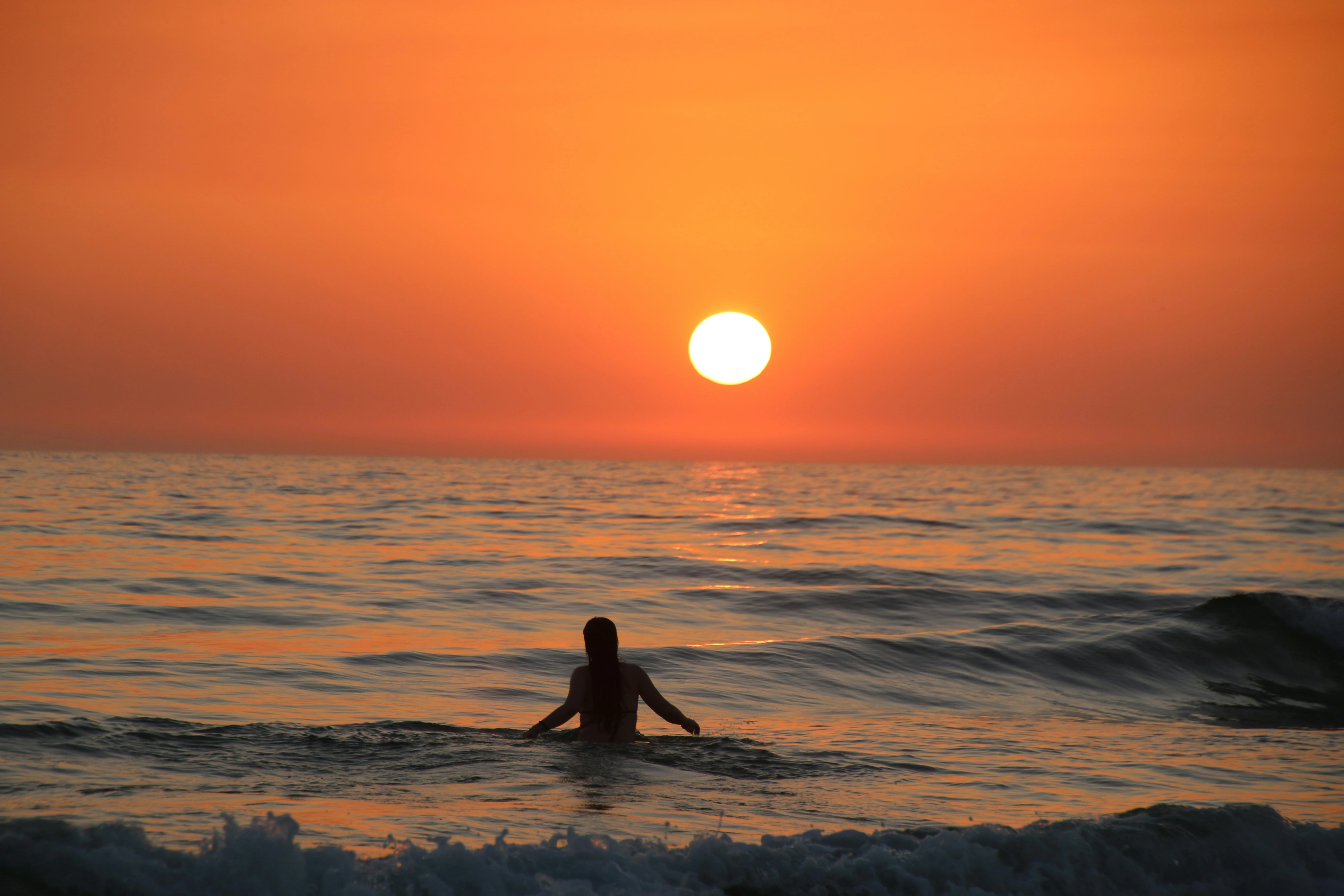 a sunset on a beach